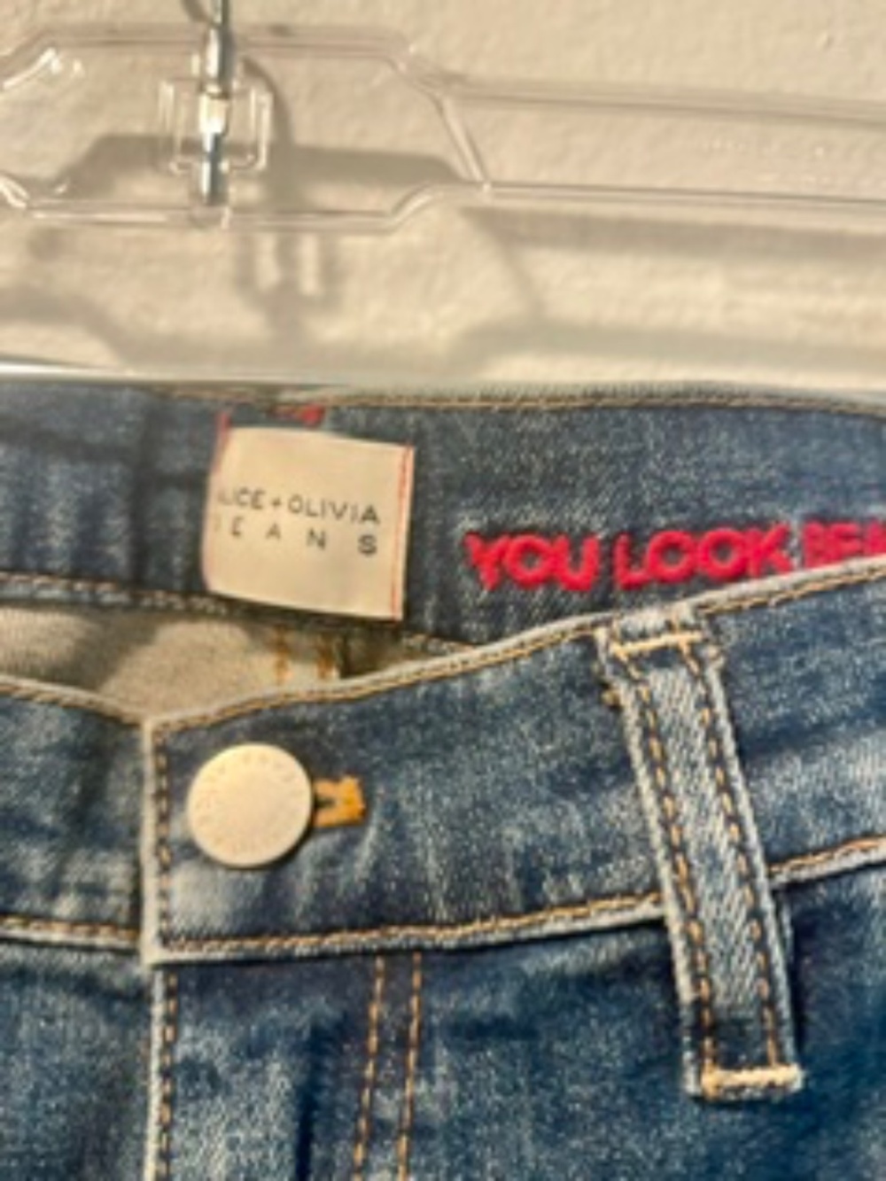 Alice + Olivia Beautiful Vegan Leather High Waisted Jeans - Picture 4 of 4